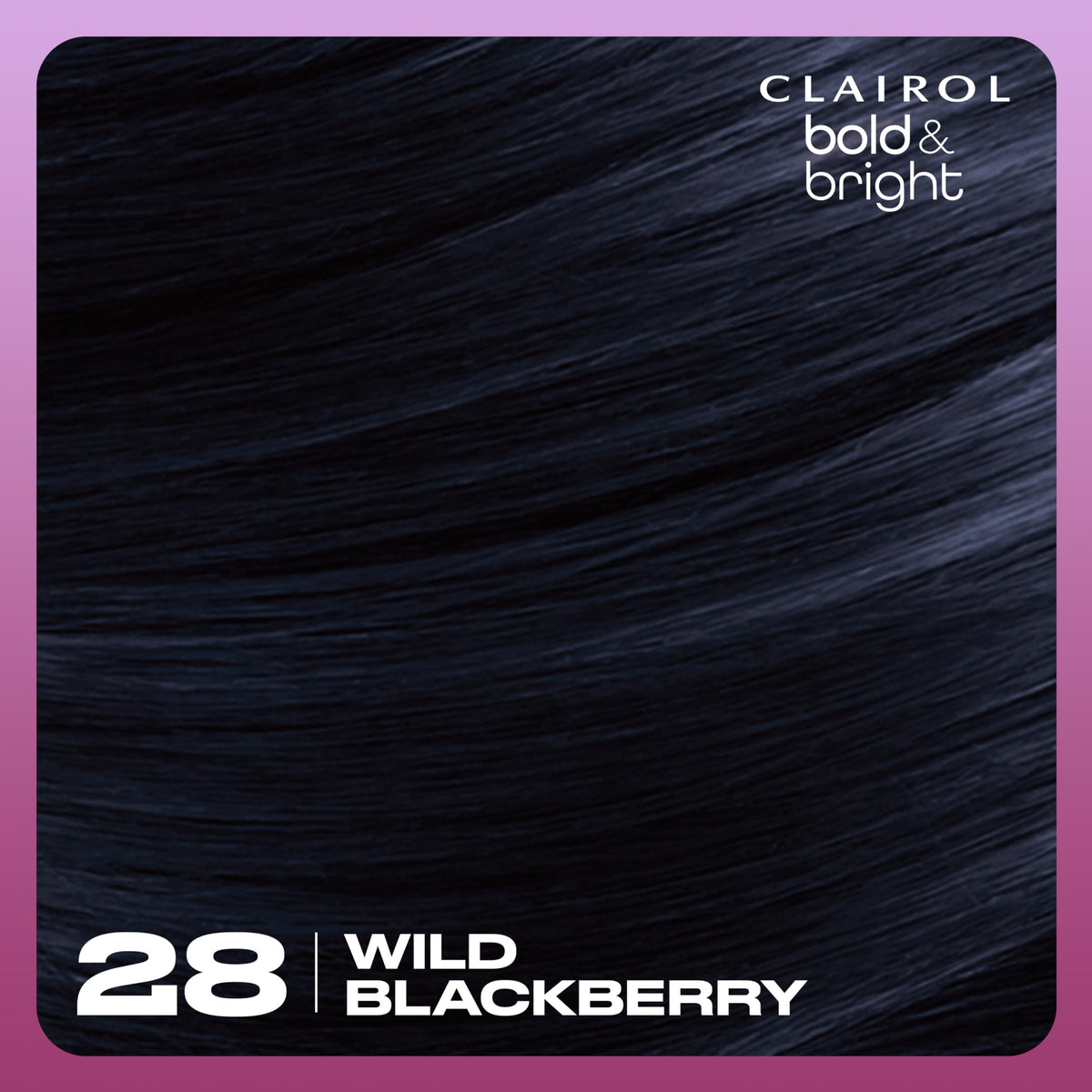 Styled hair after Clairol Bold & Bright Wild Blackberry showing intense shine