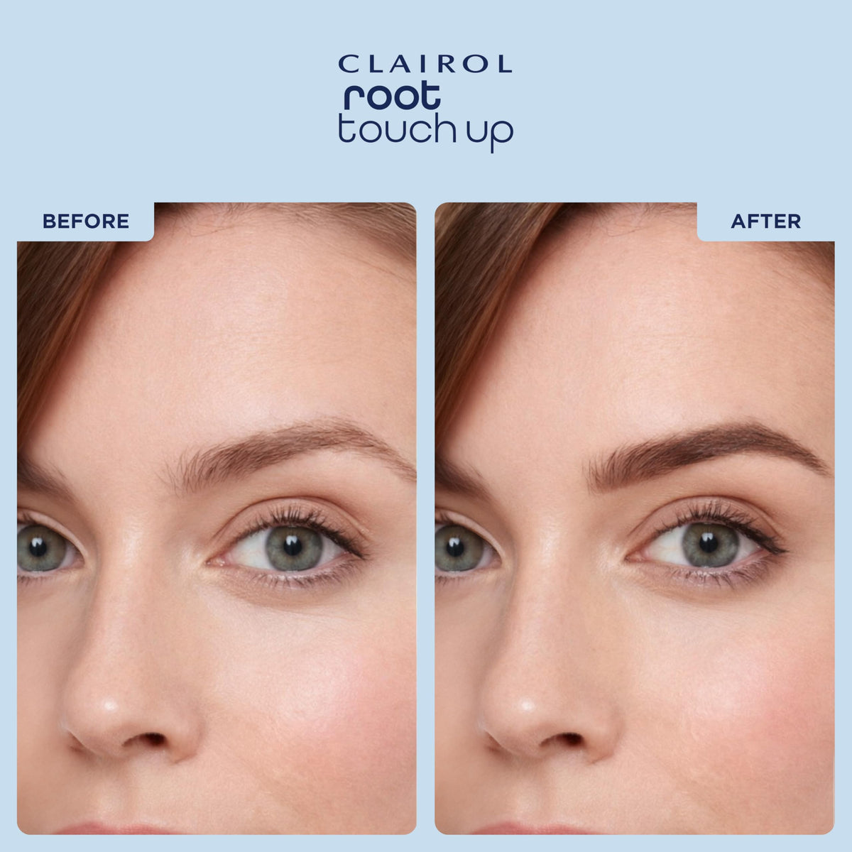 Clairol used to define eyebrows demonstrating sharper brows and natural fill