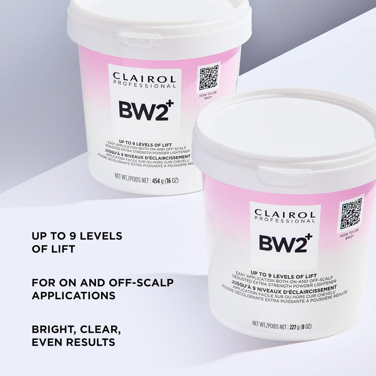 Clairol Professional BW2+ mixed into creamy consistency for controlled, drip-free application