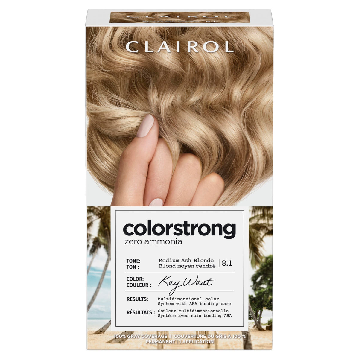 Clairol ColorStrong front packaging showing kit and benefits
