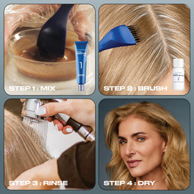 Clairol finished hair showing seamless blend from root to tip