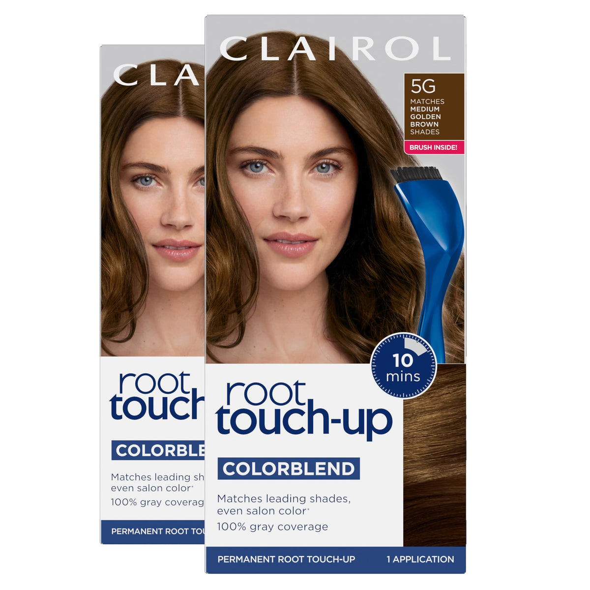 Clairol front packaging showing 5G medium golden brown shade and benefits