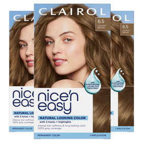 Clairol front packaging showing 6.5 Lightest Brown and pack benefits
