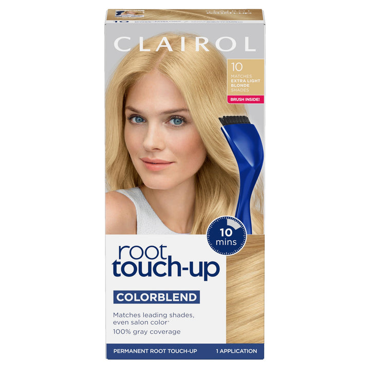 Clairol front packaging showing kit and quick root coverage benefit