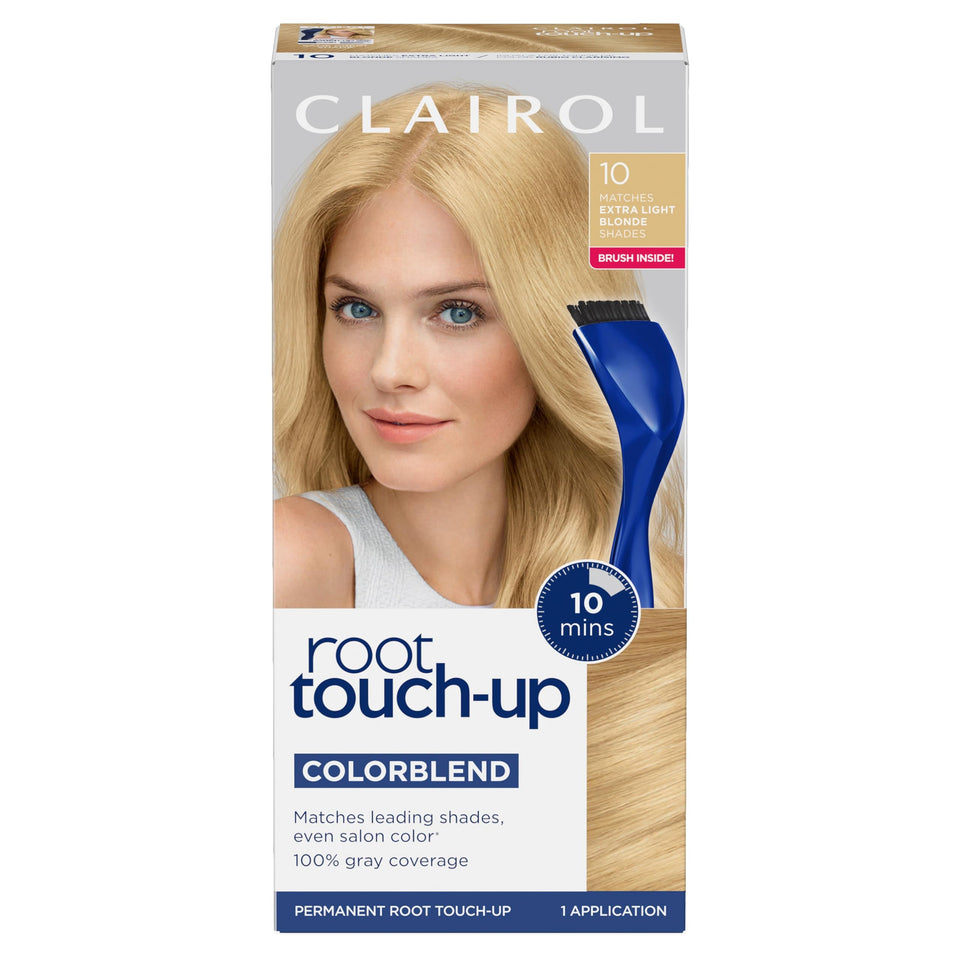 Clairol front packaging showing kit and quick root coverage benefit