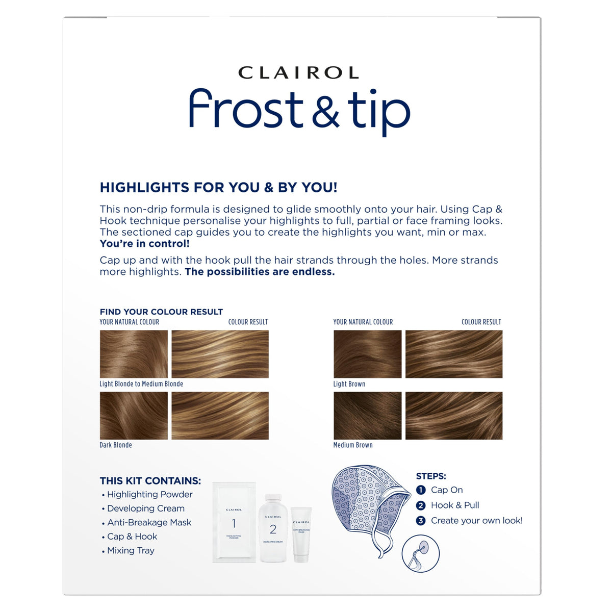 Clairol cap and hook close-up demonstrating precise strand selection advantage