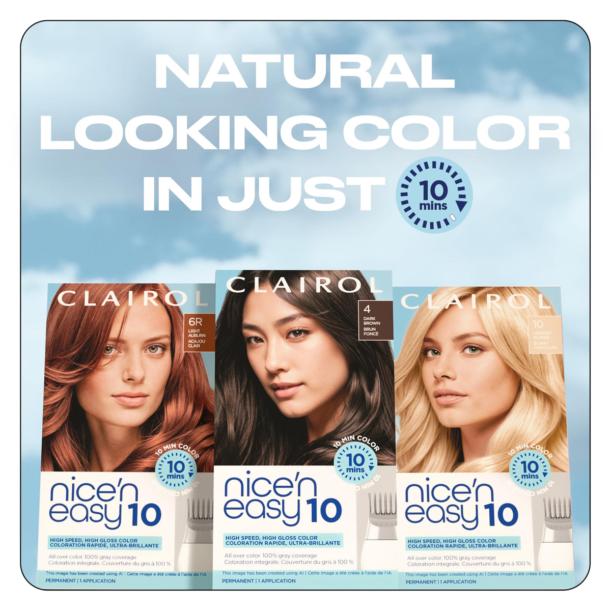 Clairol in a bathroom setting depicting simple at-home coloring convenience