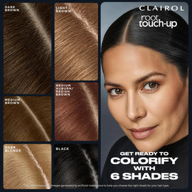 Clairol in a bathroom setting illustrating fast at-home touch-ups and time-saving result