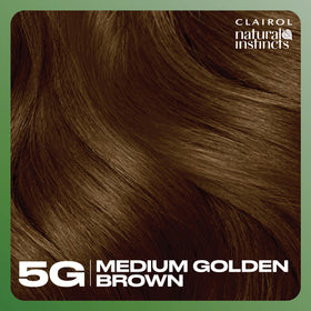 Clairol lifestyle model wearing warm medium golden brown hair