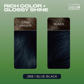 Clairol Natural Instincts color applied on a hair strand illustrating shade result