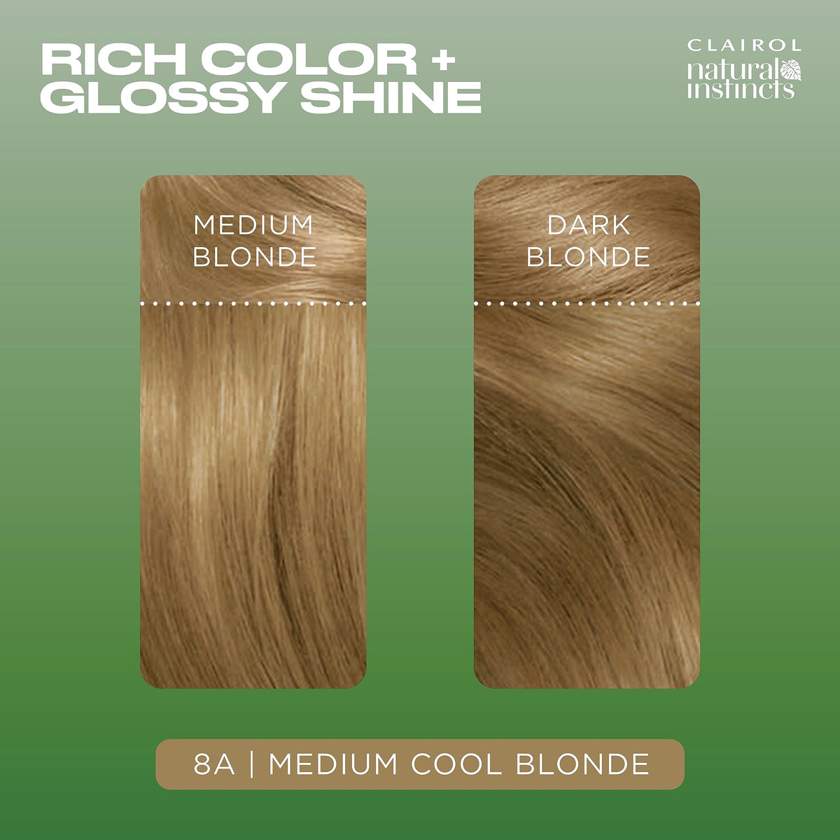 Single hair strand with Clairol applied showing even color deposit and cool blonde tone