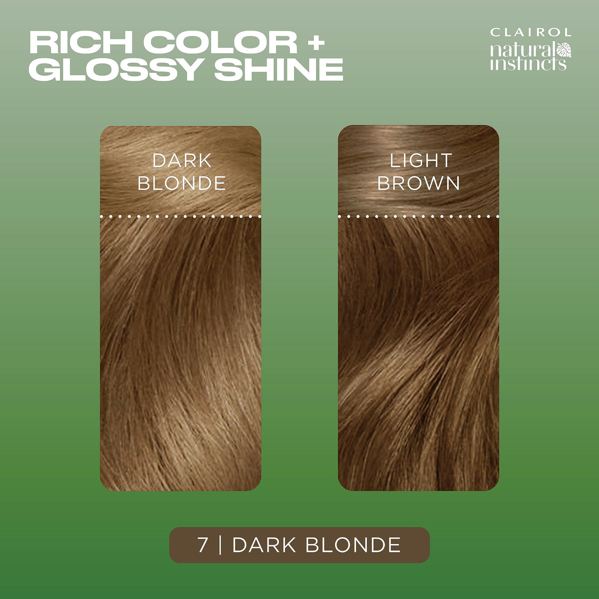 Clairol Natural Instincts brilliant shine conditioner closeup highlighting conditioning finish