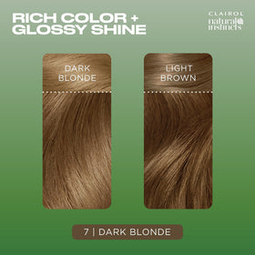Clairol Natural Instincts brilliant shine conditioner closeup highlighting conditioning finish
