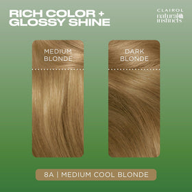 Clairol Natural Instincts Brilliant Shine Conditioner close-up showing conditioning benefit