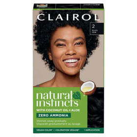 Clairol front box showing Natural Instincts kit and benefit of gentle color