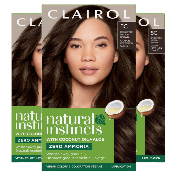 Clairol Natural Instincts front packaging showing shade and benefits