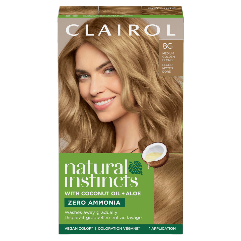 Clairol Natural Instincts front packaging showing shade and benefits