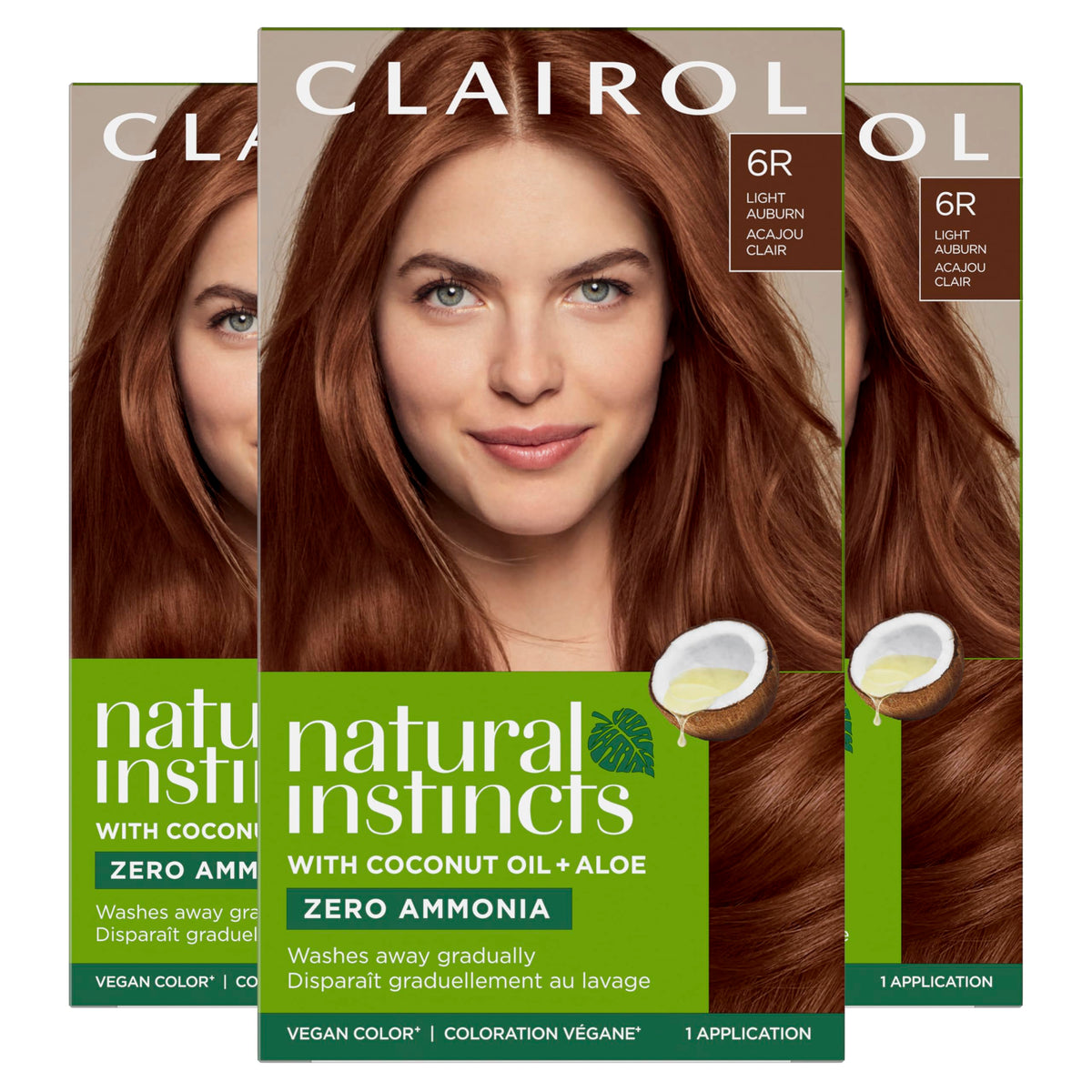 Clairol Natural Instincts front packaging displaying shade and benefits for easy selection