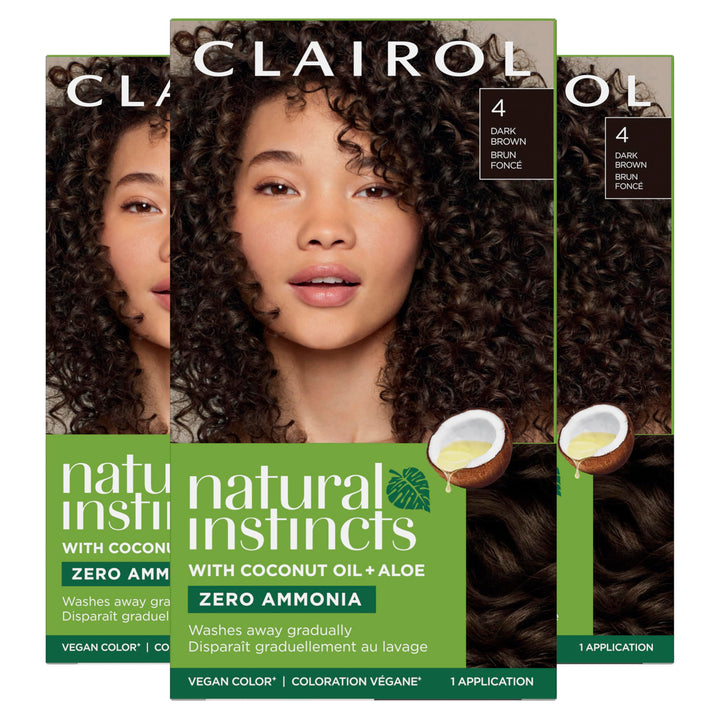 Clairol bottle front packaging showing shade and benefits