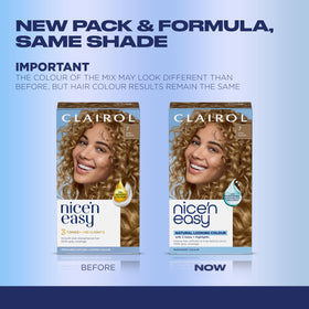 Clairol box label close-up showing shade number and usage instructions