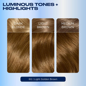 Before and after hair image with Clairol color revealing natural dimension