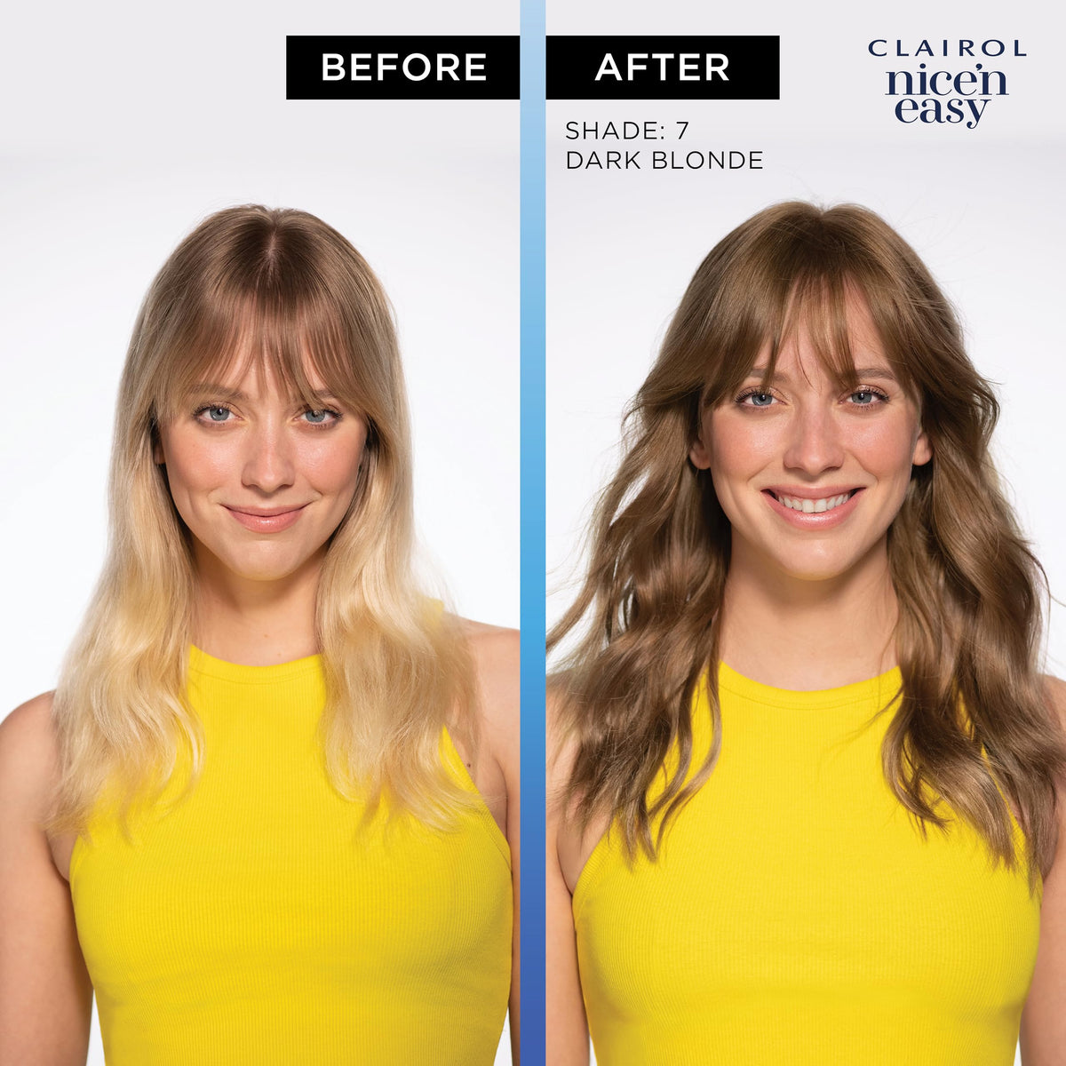 Clairol Nice'n Easy color swatch strand displaying multi-dimensional auburn
