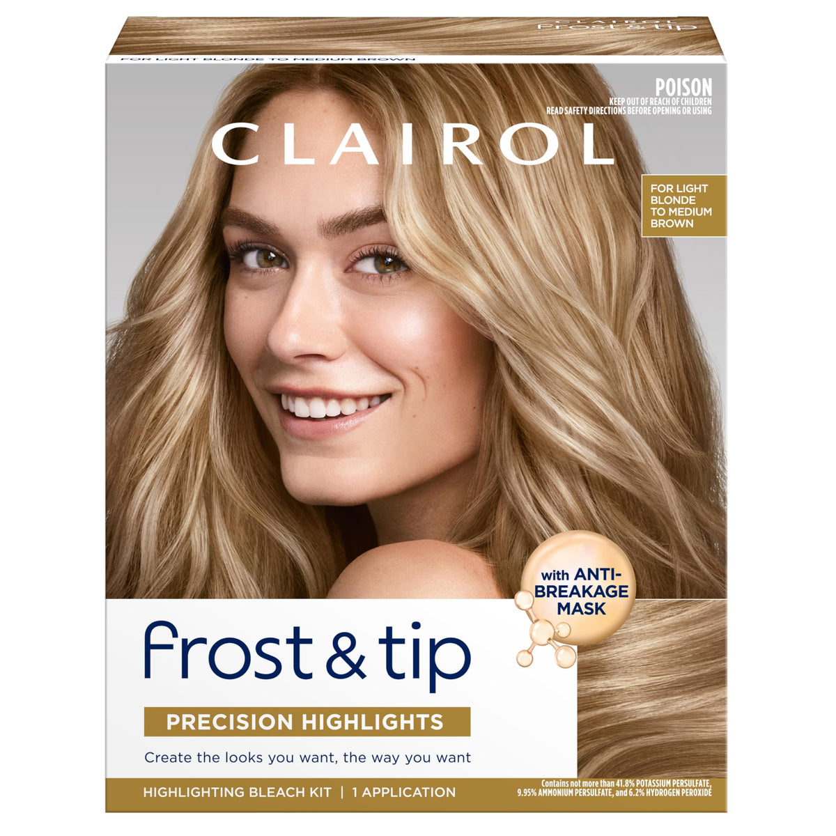 Clairol Nice'n Easy Frost & Tip front packaging showing kit contents and benefit