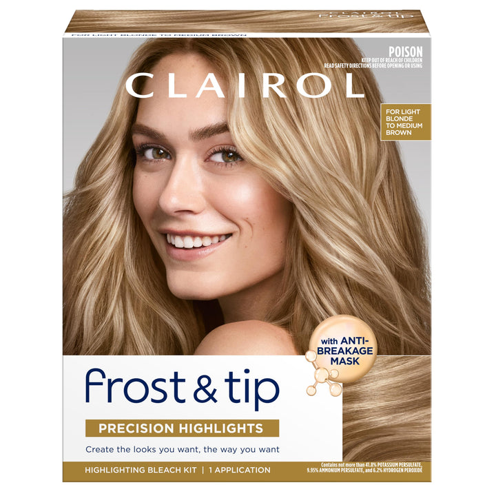 Clairol Nice'n Easy Frost & Tip front packaging showing kit contents and benefit