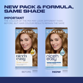Clairol Nice'n Easy ingredient label closeup listing key components