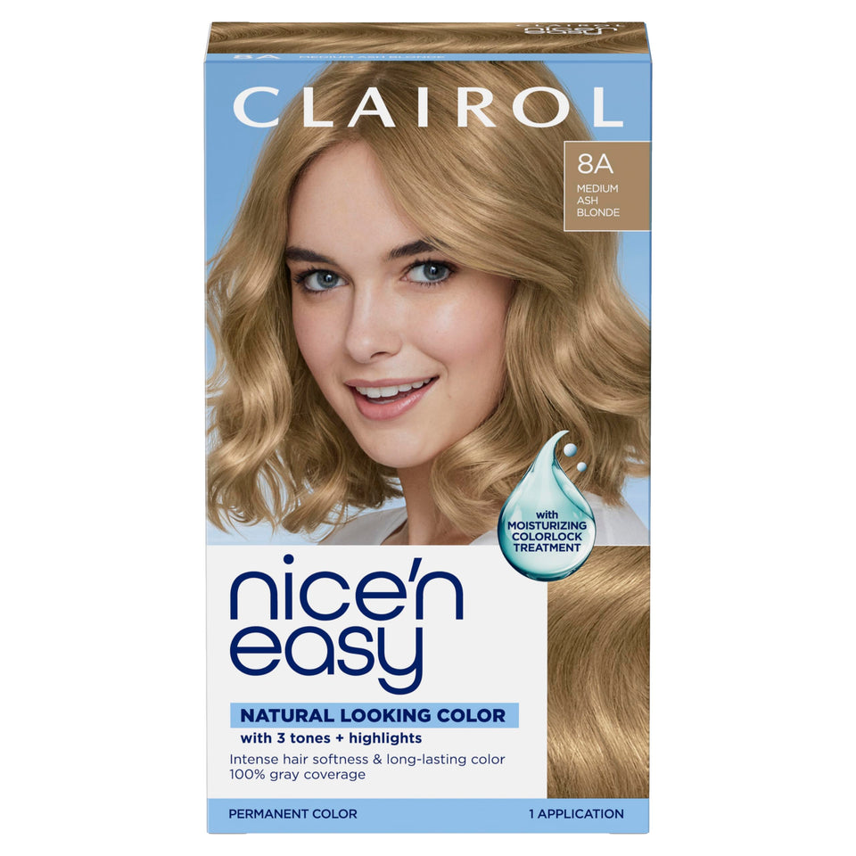 Clairol Nice'n Easy front packaging showing shade box and benefits