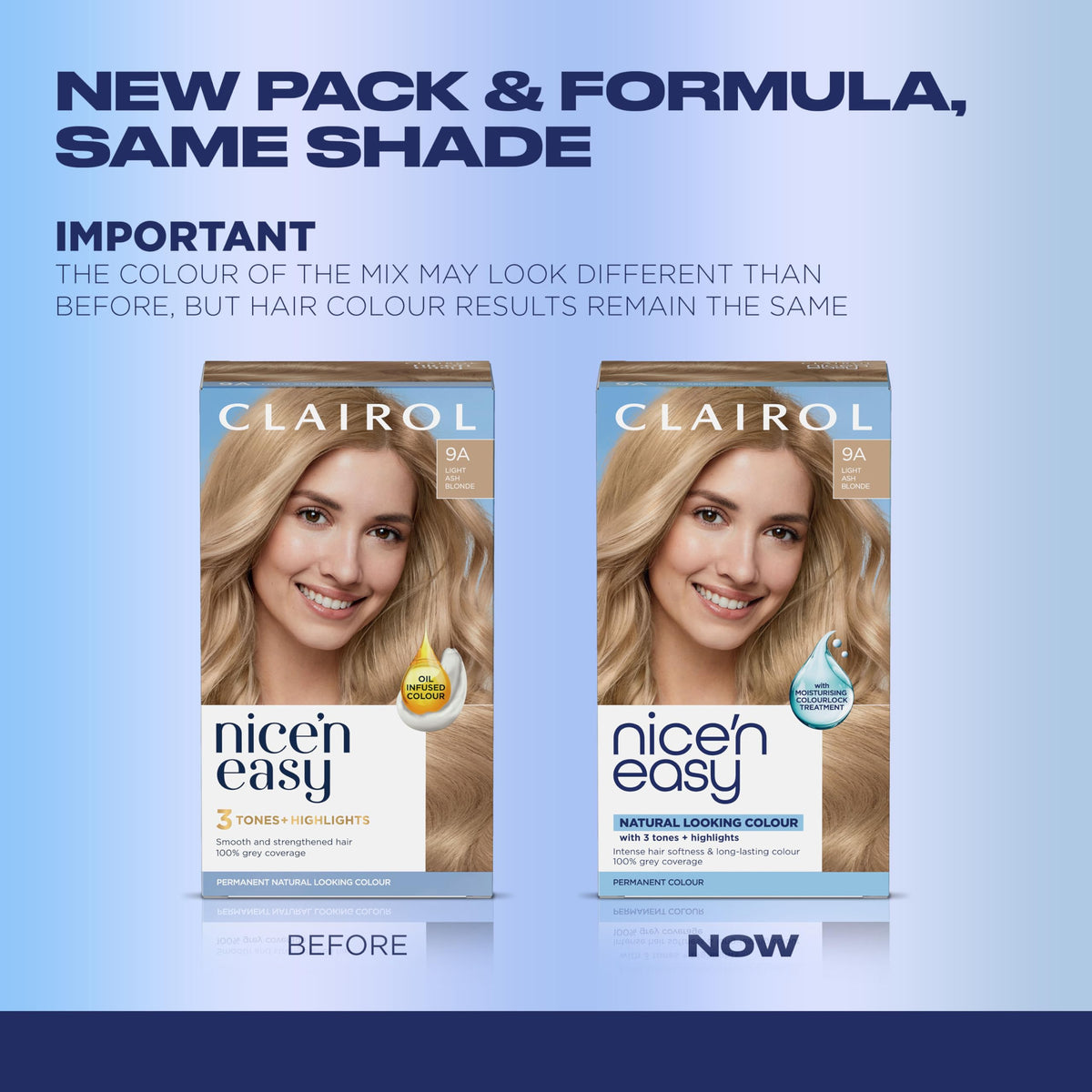 Clairol Nice'n Easy activator bottle with formula being mixed for even application