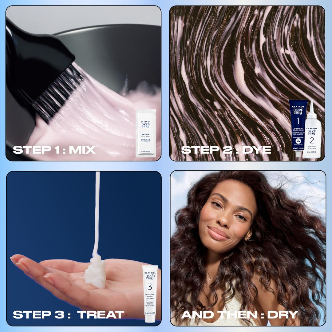 Clairol Nice'n Easy applicator brush applying color for precise coverage