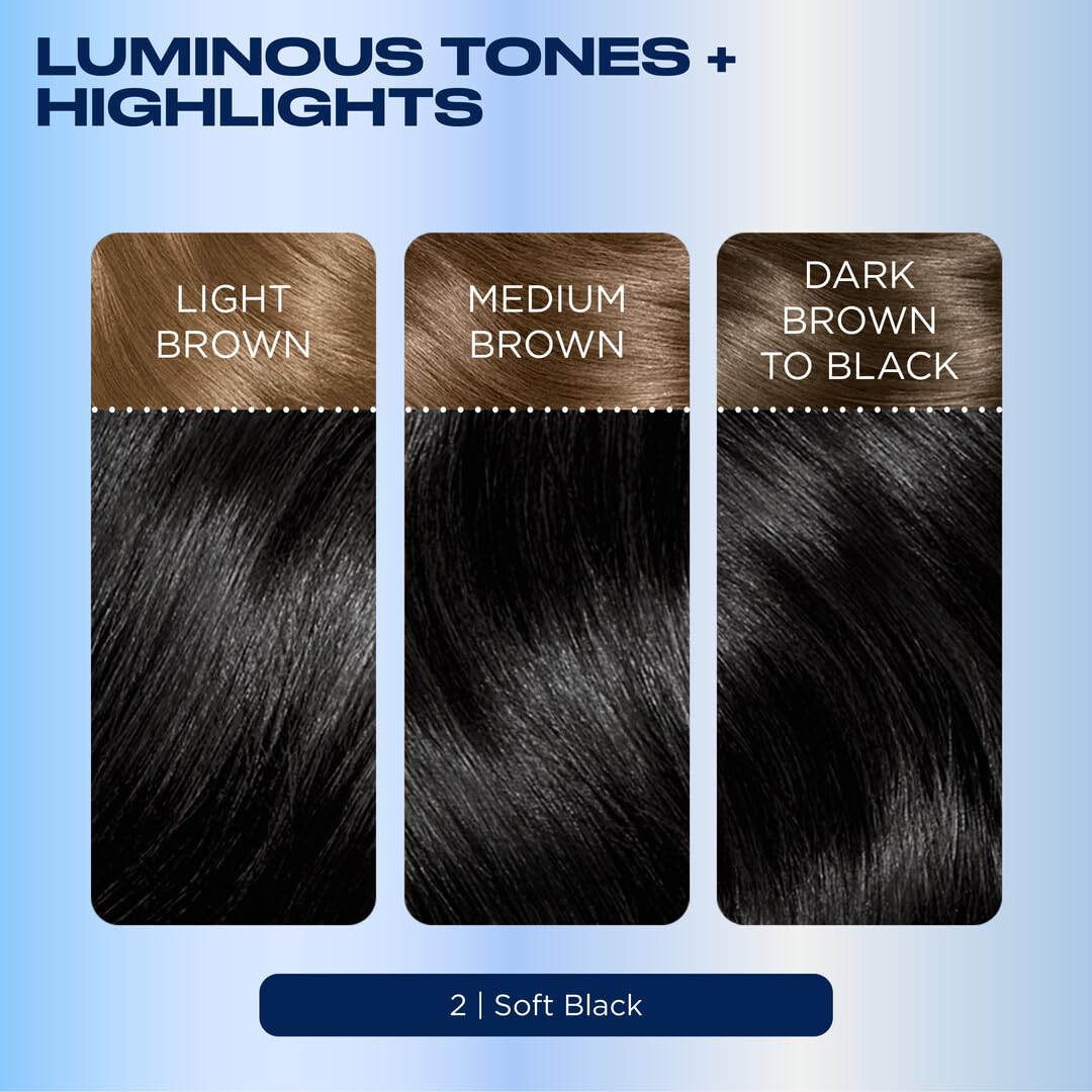 Clairol Nice'n Easy before and after hair comparison showing full gray coverage