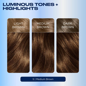 Before and after root area showing Clairol coverage on gray hairs