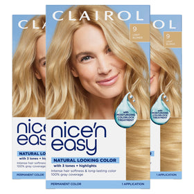 Clairol Nice'n Easy box front showing shade and benefit