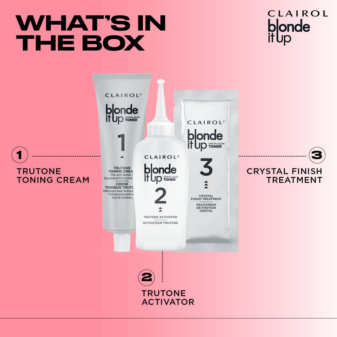 Clairol opened box with developer bottle and applicator visible for easy use