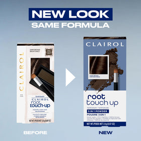 Clairol open compact with brush illustrating easy on-the-go application benefit