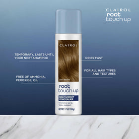 Clairol being applied to roots to instantly conceal gray and blend with hair color