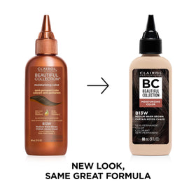 Clairol Professional 13W bottle close-up highlighting easy bottle application and shine
