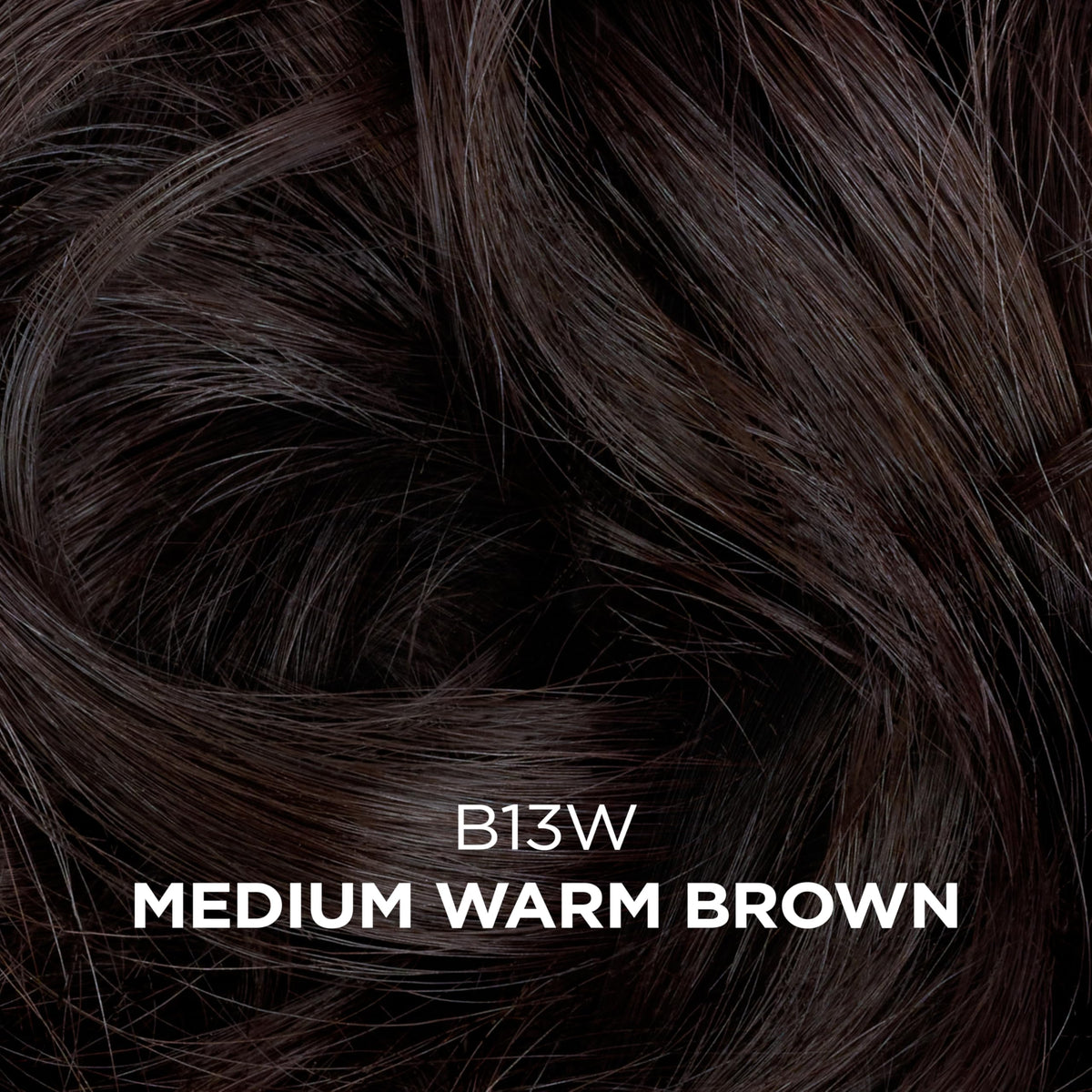 Clairol Professional color swatches showing 13W medium warm brown results on hair