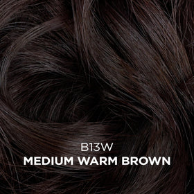 Clairol Professional color swatches showing 13W medium warm brown results on hair