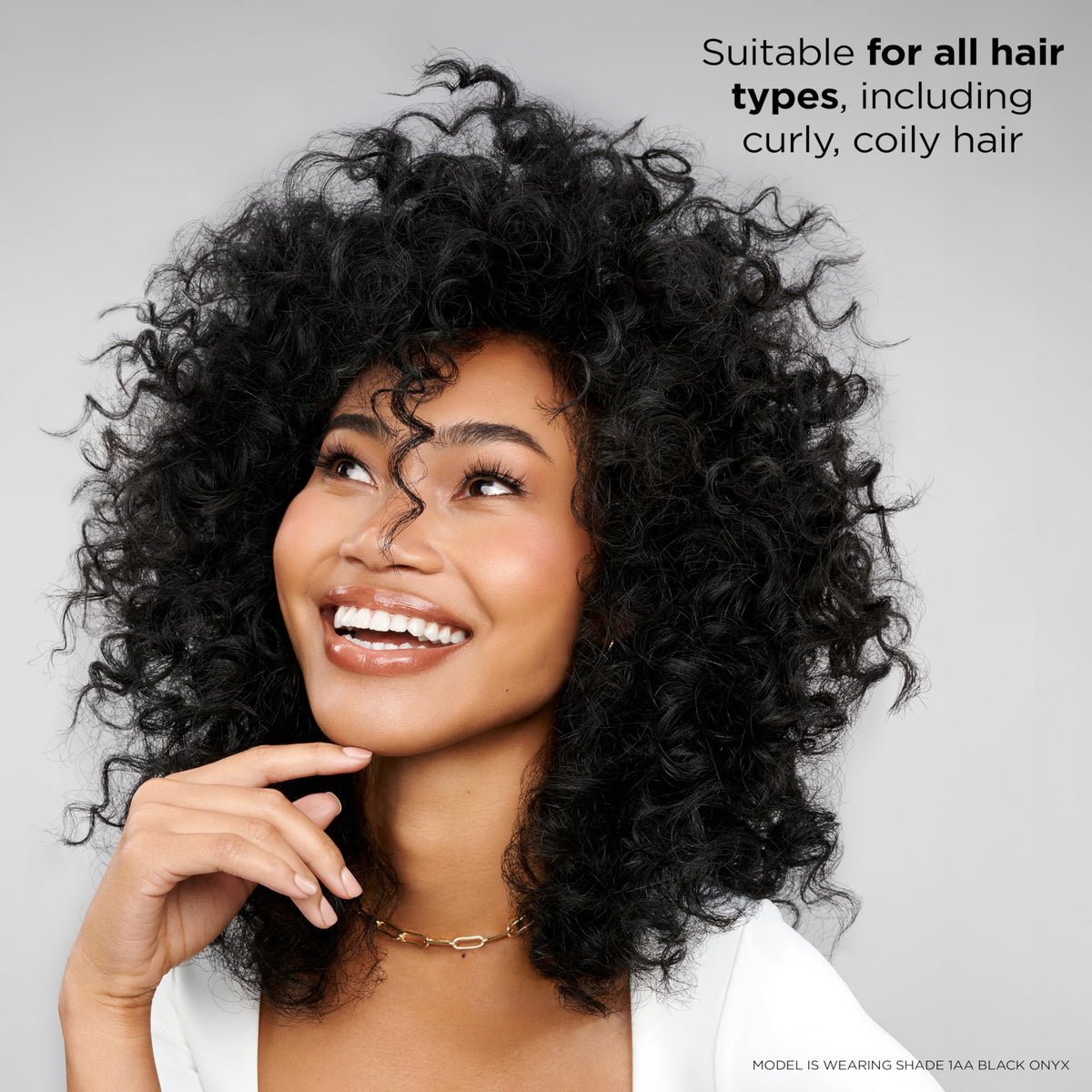Clairol Professional conditioned hair after rinse, shows moisturized shine and manageability