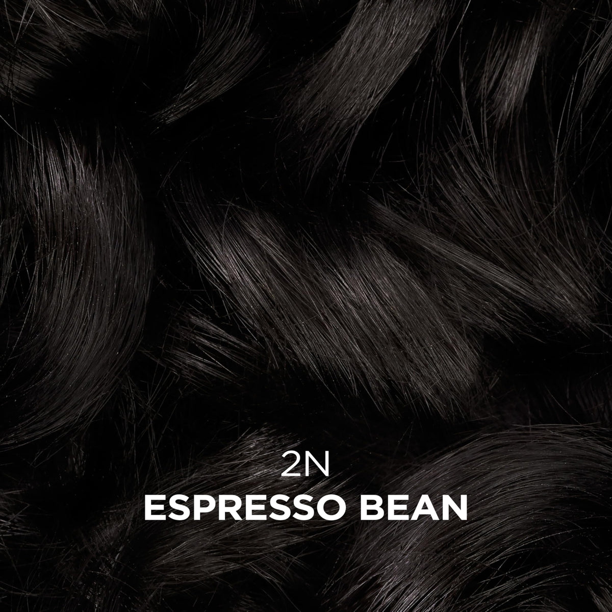 Clairol Professional hair swatch of Espresso Bean illustrating deep brown result and natural depth