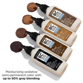 Clairol Professional before and after gray blending highlighting visible reduction of gray strands