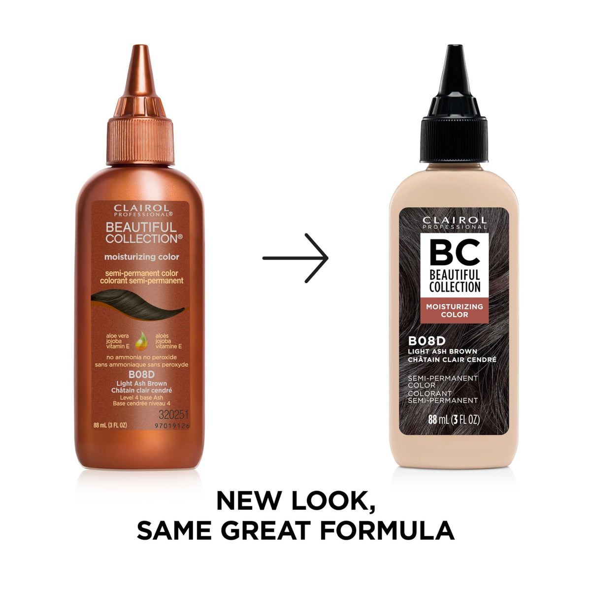 Clairol Professional label close-up highlighting natural ingredients and benefits