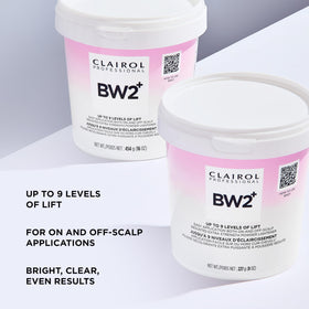 Mixed creamy consistency in bowl with Clairol Professional showing easier application benefit
