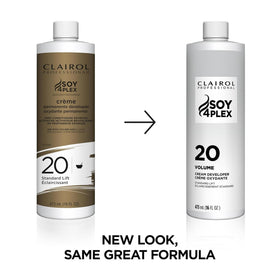 Clairol Professional close-up of creamy developer texture for smooth mixing benefit