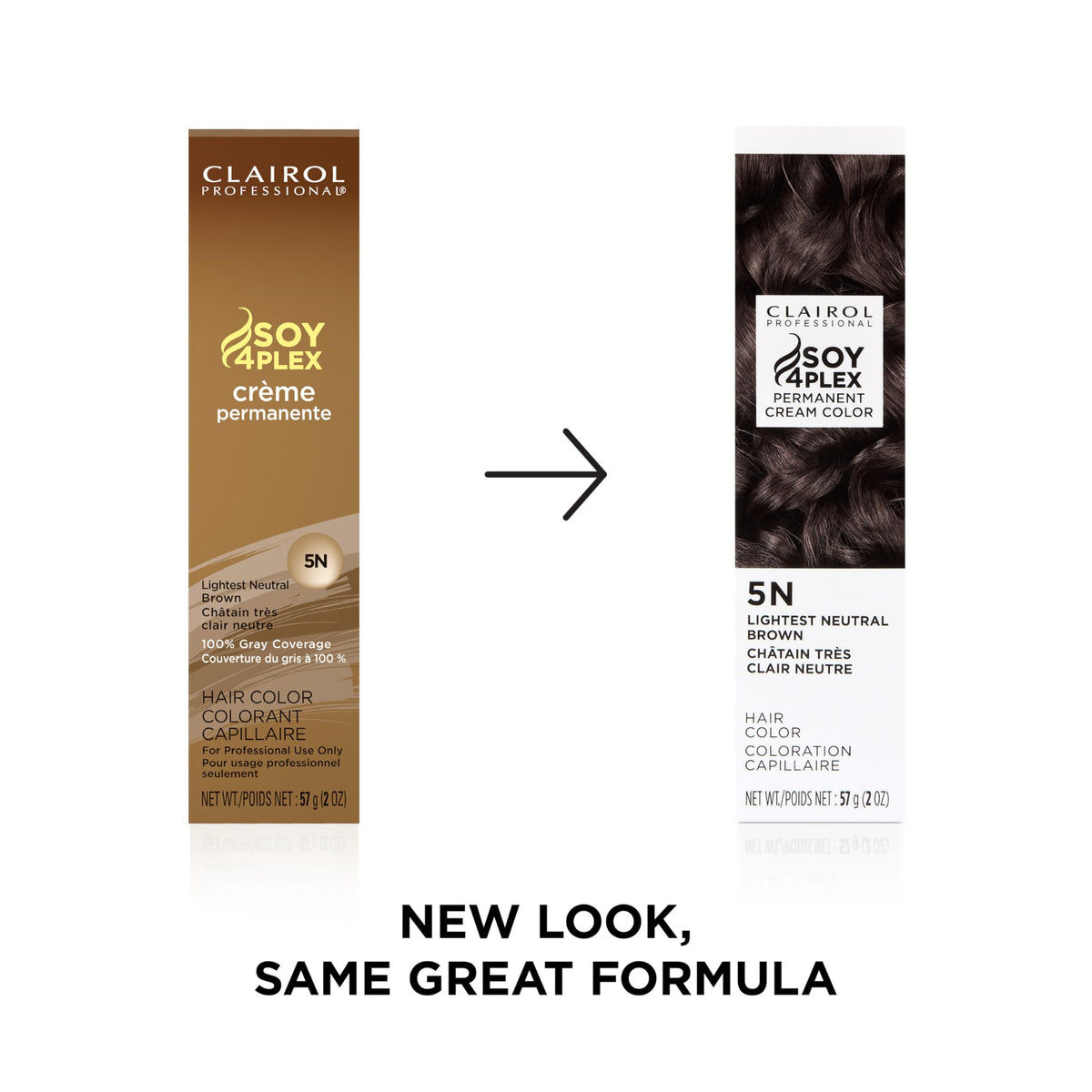 Clairol Professional tube close-up with creamy texture for even application and shine