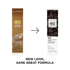 Clairol Professional tube close-up with creamy texture for even application and shine