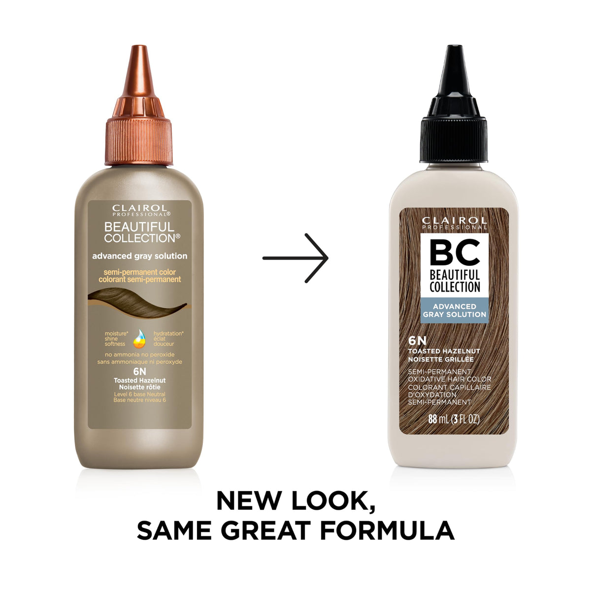 Clairol Professional tube label close-up highlighting ammonia-free gentle formula